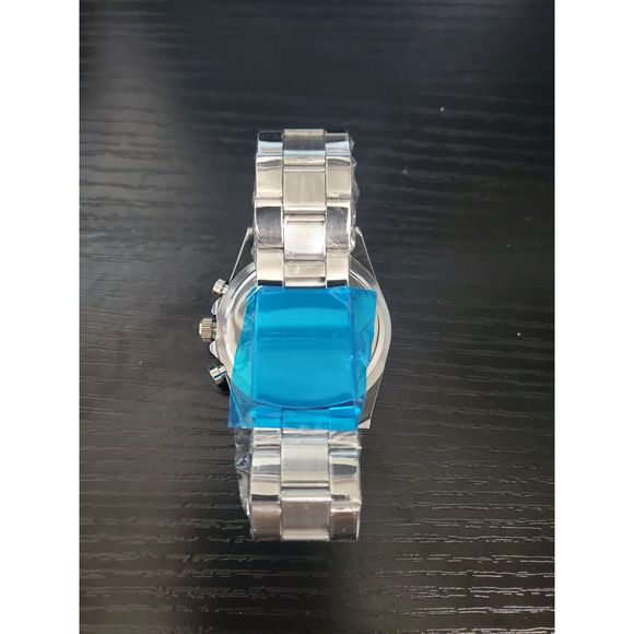 NEW‎ IN BOX Men's Chronos Watch Calendar Quartz Watch Sterling Steel Strap - Picture 4 of 5